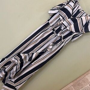 Asymmetrical stripe dress